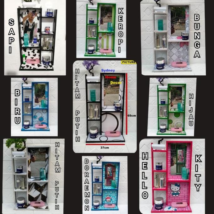 [COD] RAK KOSMETIK GANTUNG / RAK MAKE UP GANTUNG KAYU KUAT ( TIPE X )