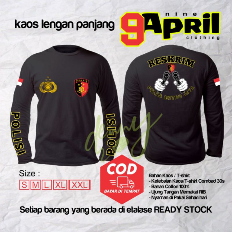 kaos t-shirt RESKRIM Lengan panjang /kaos POLISI