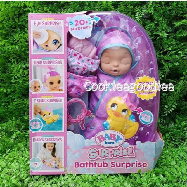 baby born surprise bathtub surprise purple swaddle princess
