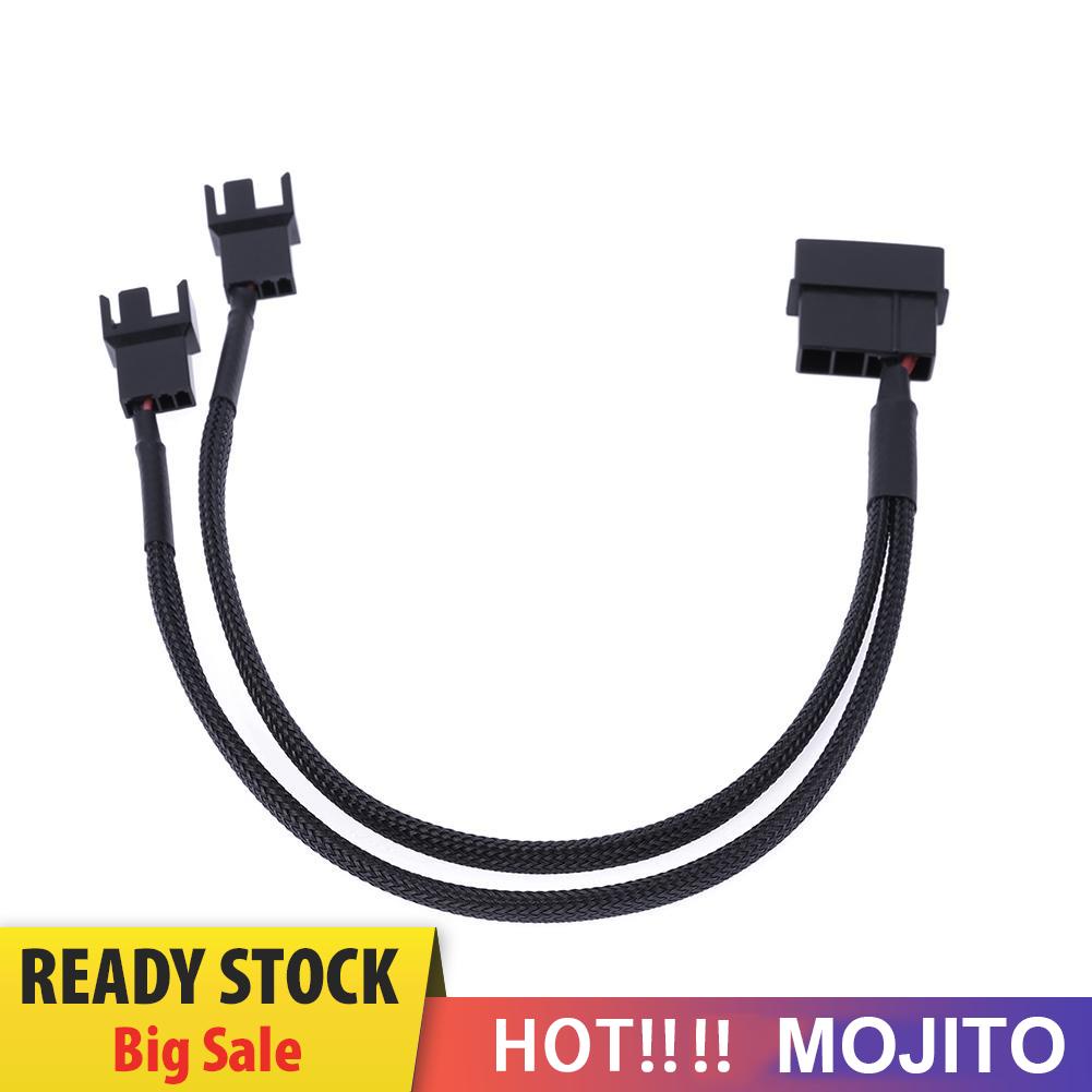 MOJITO 4pin IDE Molex to 2-Port 3Pin/4Pin Cooler Cooling Fan Splitter Power Cable