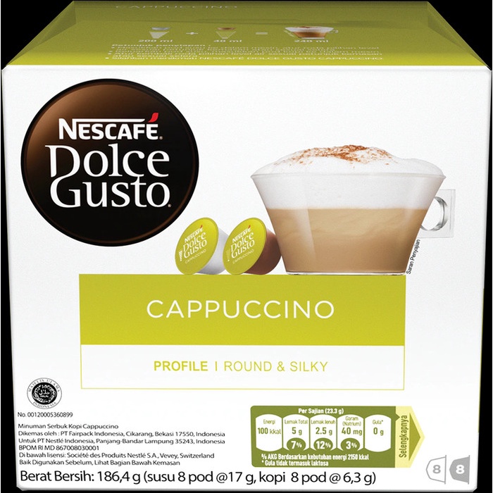 

Nescafe Dolce Gusto Cappuccino 16 Capsule Coffee Kapsul Kopi
