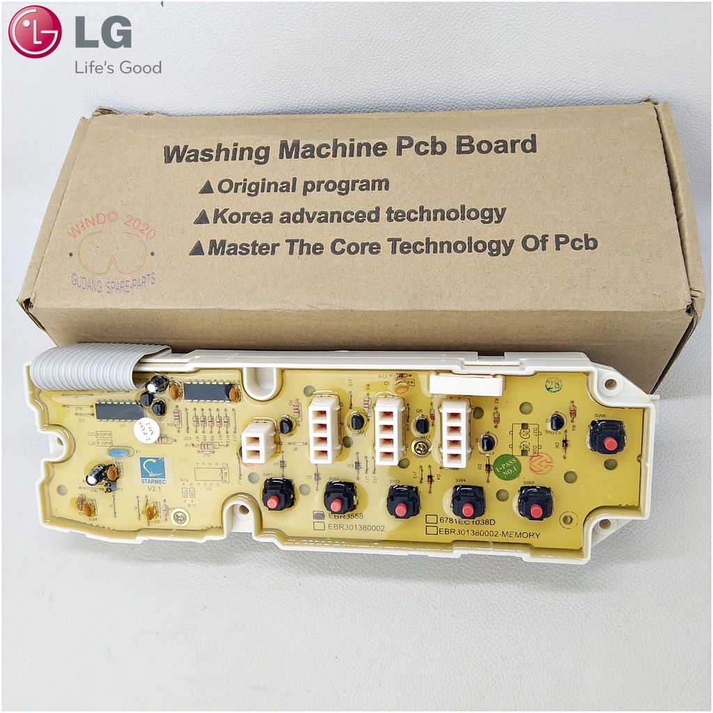 MODUL PCB MESIN CUCI LG FUZZY LOGIC WF H700PC WF L700TC WF H777TC soket 6 KODE EBR3558