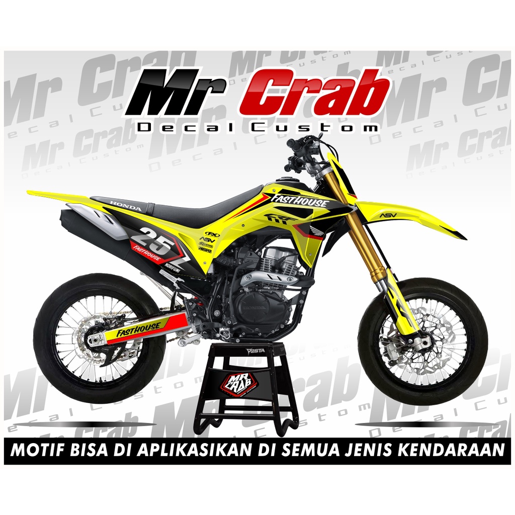 decal stiker crf 150 l full body Kuning - Supermoto