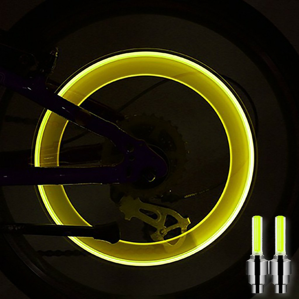 [Premium Store]1PCS Tutup Pentil Nyala Lampu / Pentil Roda Lampu Motor Sepeda Mobil / Gowes yuk-Kuning