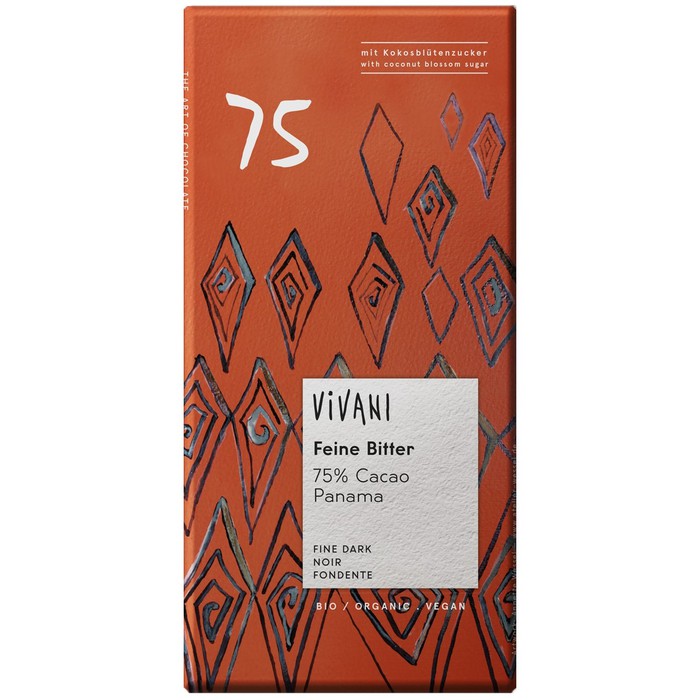 

Vivani Fine Dark Cocoa with Coconut Blossom Sugar 80 gram - 99 Persen
