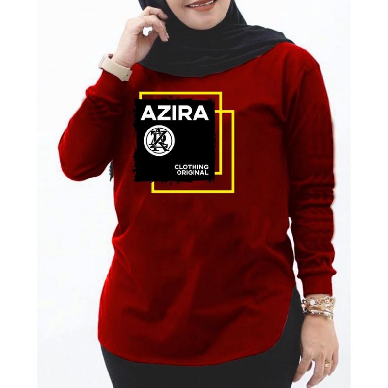 KAOS AZIRA Kaos Wanita Lengan Panjang Size M L XL XXL XXXL Pashion Hijab Terbaru