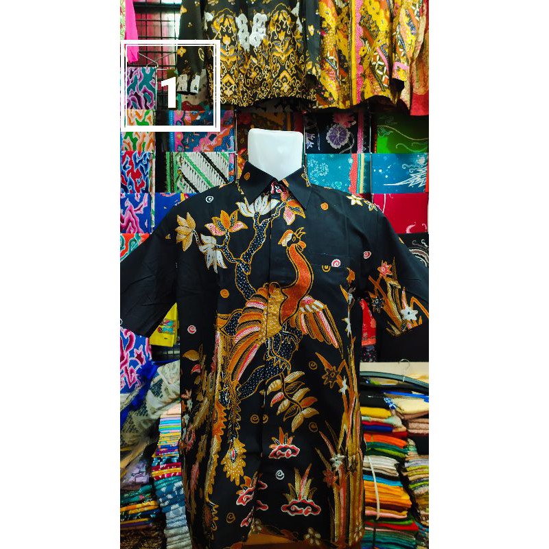 Fashion Pria Batik tulis halus Cirebon Kemeja Batik lengan pendek