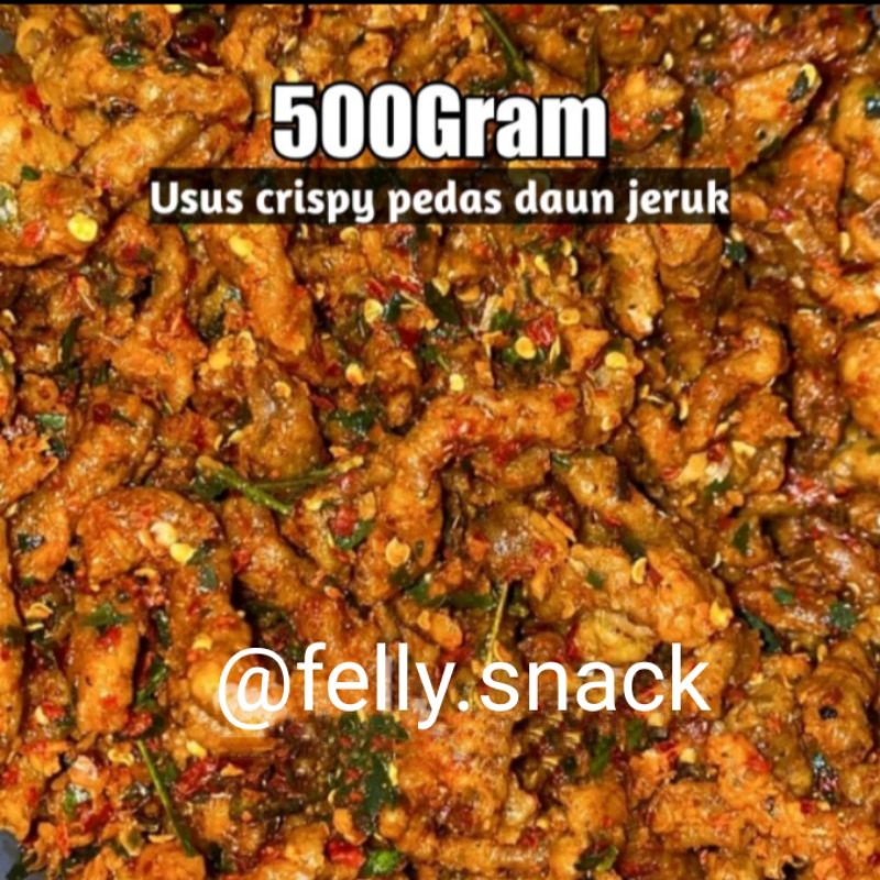 

USUS AYAM CRISPY PEDAS GURIH DAUN JERUK 500 GRAM