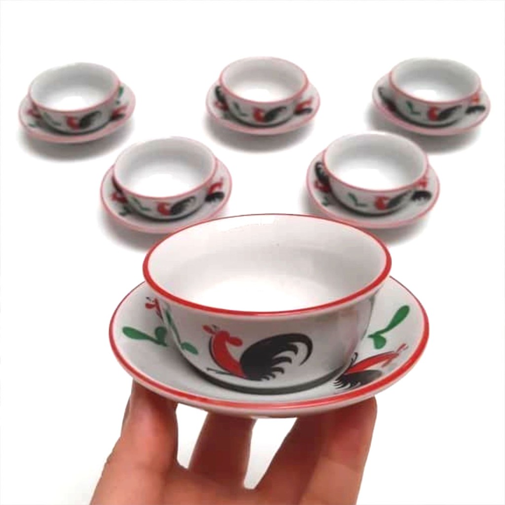 Kopin - Mangkok Keramik Porcelain Bowl Kopin Kukuruyuk Ayam Jago Set Kma 3bp