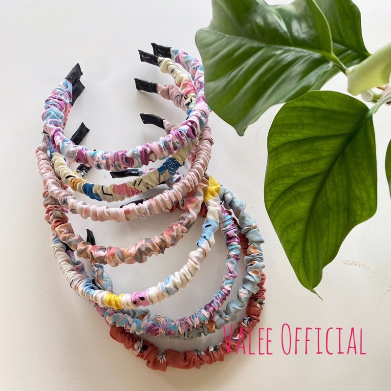 Bando Kerut Wanita Gaya Korea Aksesoris Fashion/ Bandana Scrunchie Korea Aneka Warna