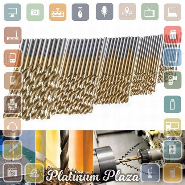 Mata Bor Power Drill Bits Titanium Coated 50 PCS - Golden`14CQOJ-