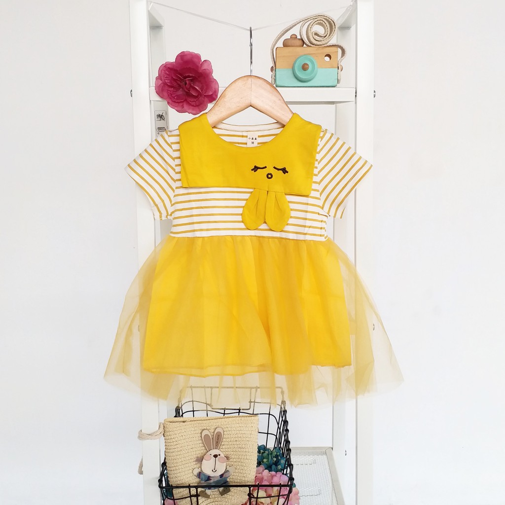 HappyOliver DRESS RABBIT SAILOR 2101 EBV Baju Dress Anak Perempuan Import 6 bulan - 3 tahun/Dress Bayi Perempuan/Gaun Bayi Perempuan/Dress Pesta/Dress Bayi