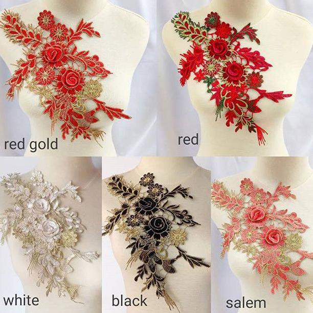 Patch Bordir Bunga 3D/Bordir Tempel/Aplikasi Bordir