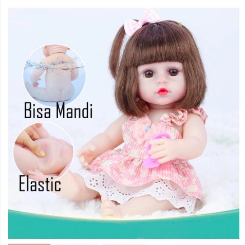 Mainan Anak Perempuan Boneka Reborn Bayi Alive  Minum Pipis Silikon Original