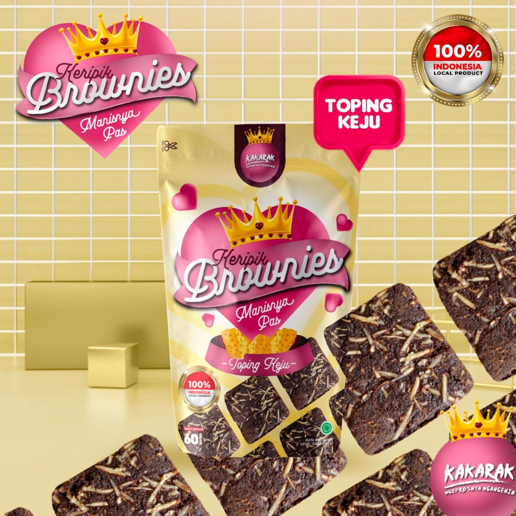 KERIPIK BROWNIES KAKARAK NEW TOPING KEJU TOPING CHOCOCHIS TOPING KACANG BRONIES BRONIS BROWNIS