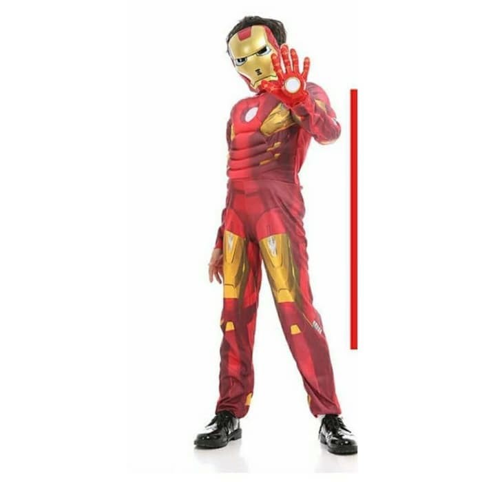 Kostum Iron Man Anak Impor Busa Otot Superhero Cosplay Ultah Import Costume Halloween Ulang Tahun