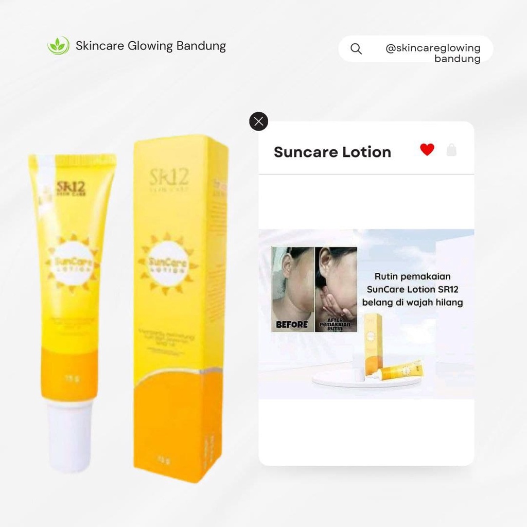 Suncare Lotion SR12 Sunscreen Sfp 25 Sun Face Protection UV Shield Protect Lotion Spf Sunblock Cream Pelindung Wajah Krim Tabir Surya Pelindung Wajah dari Sinar Matahari Anti Aging