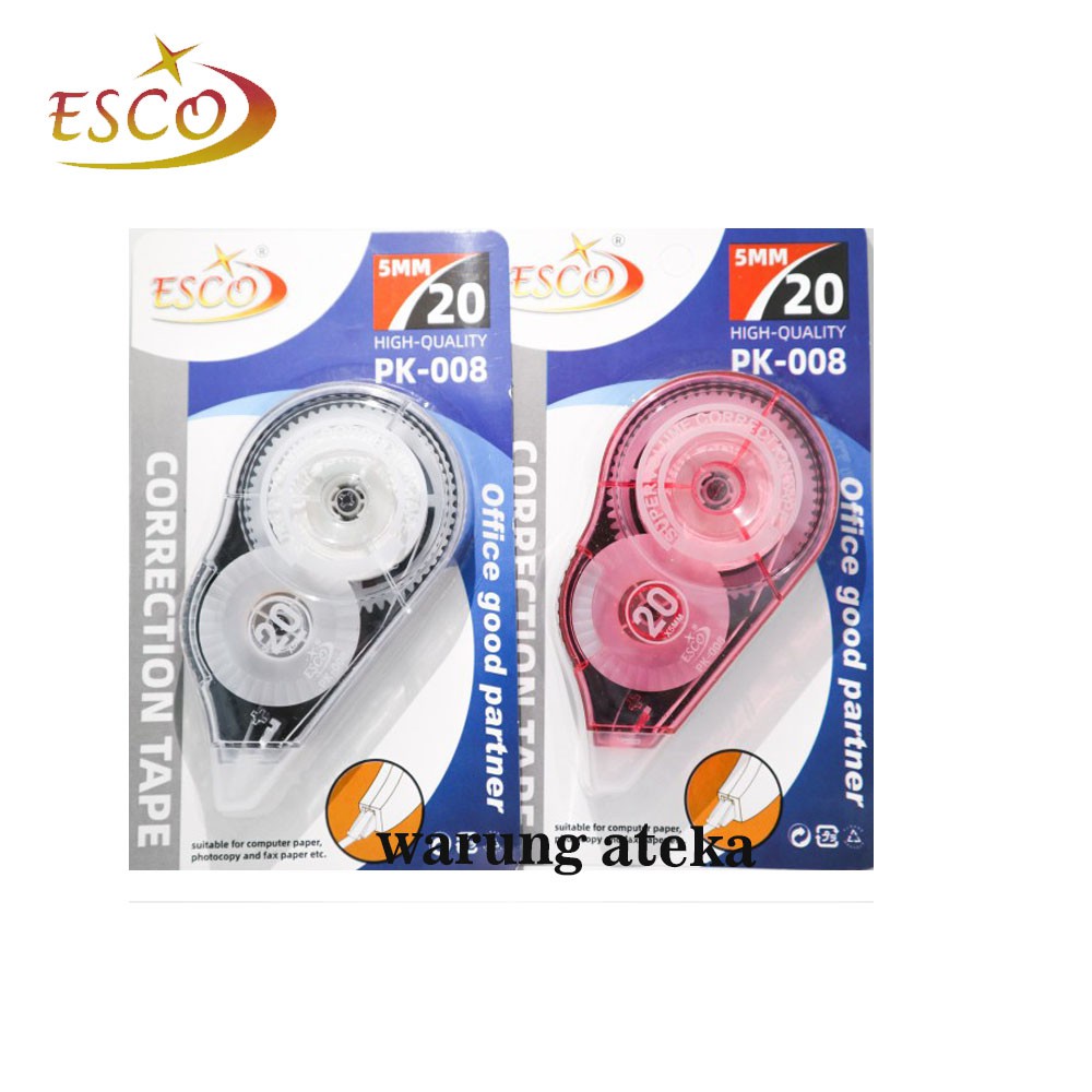 

1 Lusin Esco Correction Tape PK-008 20x5MM
