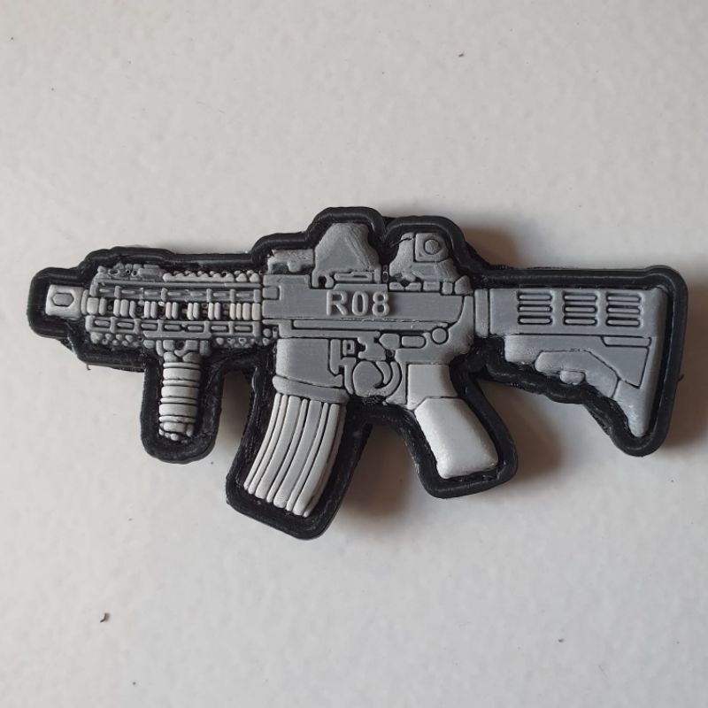 patch rubber pvc 3D/patch rubber logo sniper snjt R08 timbul/tempelan emblen karet velcro