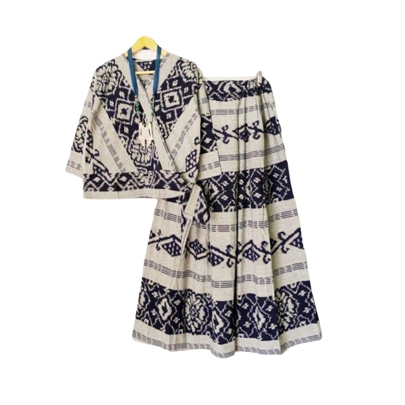 SETELAN TENUN JEPARA - BAJU TENUN - ROK TENUN - TENUN TROSO JEPARA - KIMONIK - ETHNICMINE - BAJU BAT