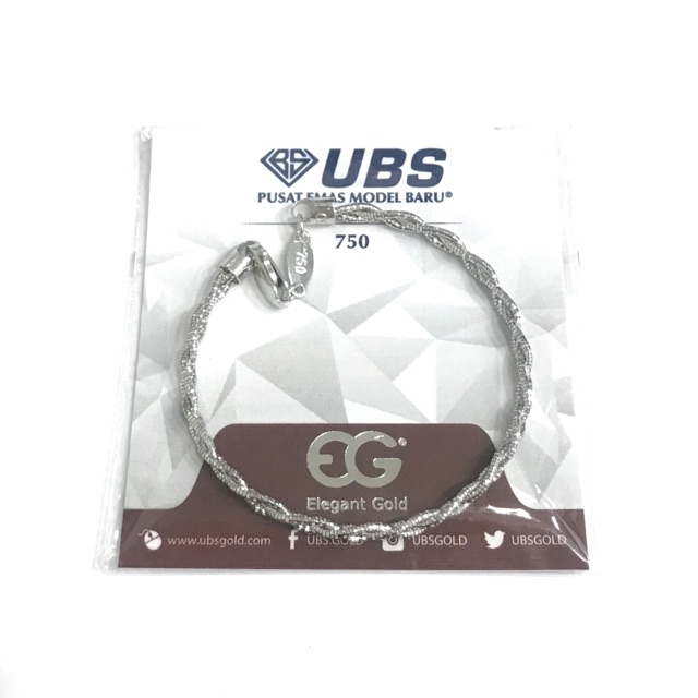 Gelang UBS Model Kepang Bangle Gelang Emas Asli Kadar 750