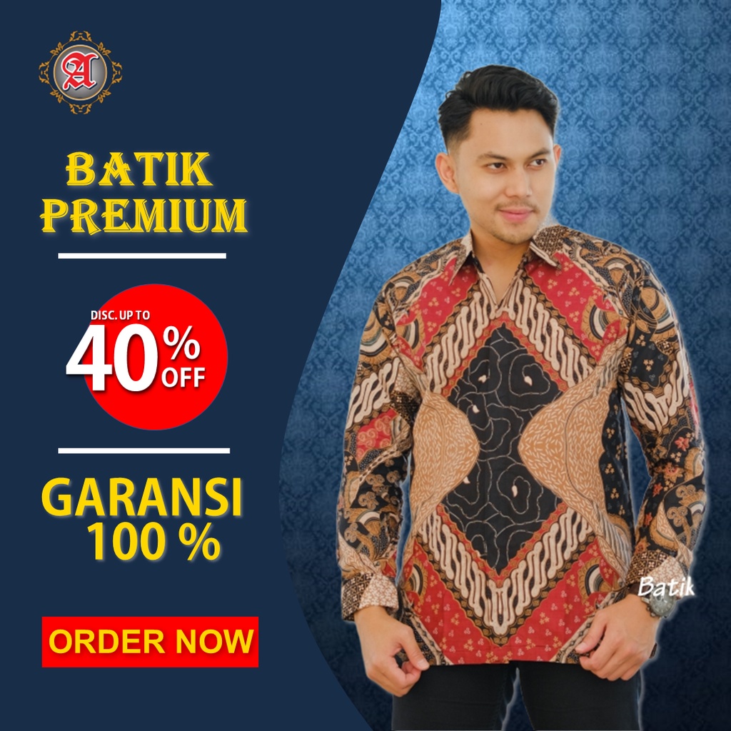 Batik Pria Lengan Panjang Batik Aluna Atasan Batik Premium Batik Aluna Kekinian Batik pria Kemeja Pr
