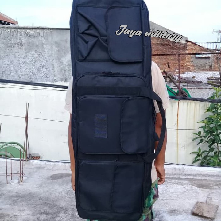 Gunbag 95 cm/ Tas Senjata 2 Unit Kompartemen 1smg V2/ Tas Senapan/Gunbag Hitam