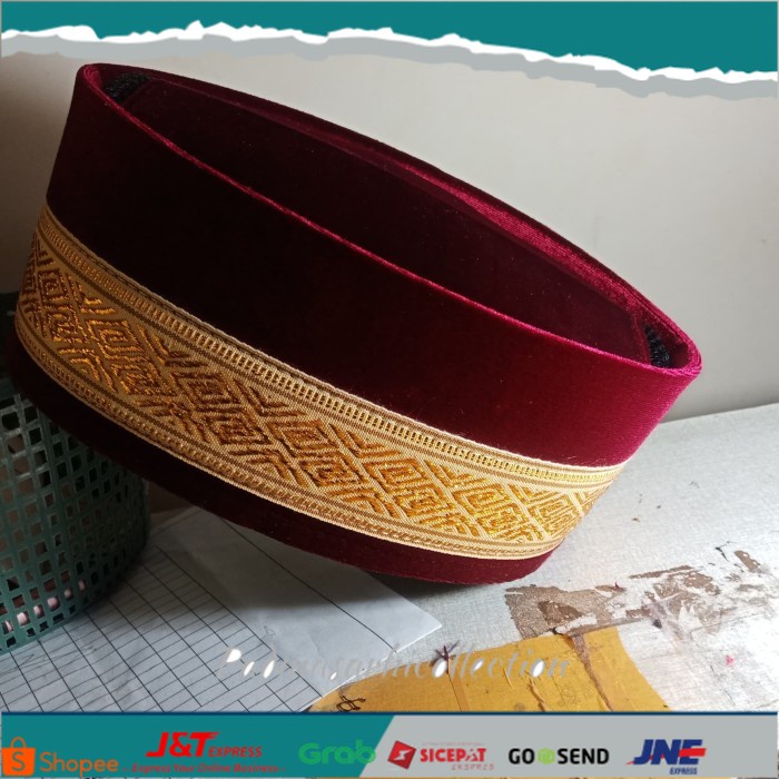 ✨ BISA COD ✨ peci songkok betawi merah marun modis - 11