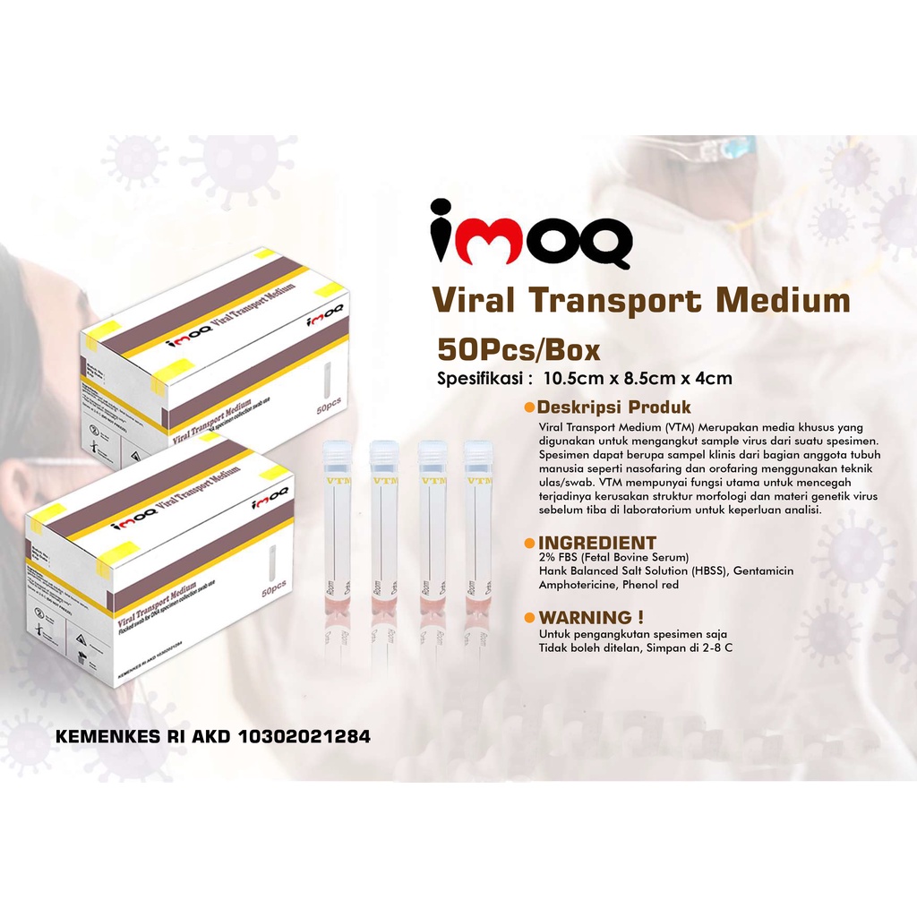 Viral Transport Medium (VTM) IMOQ/safe transport sample/transport sample lab/specimen transport