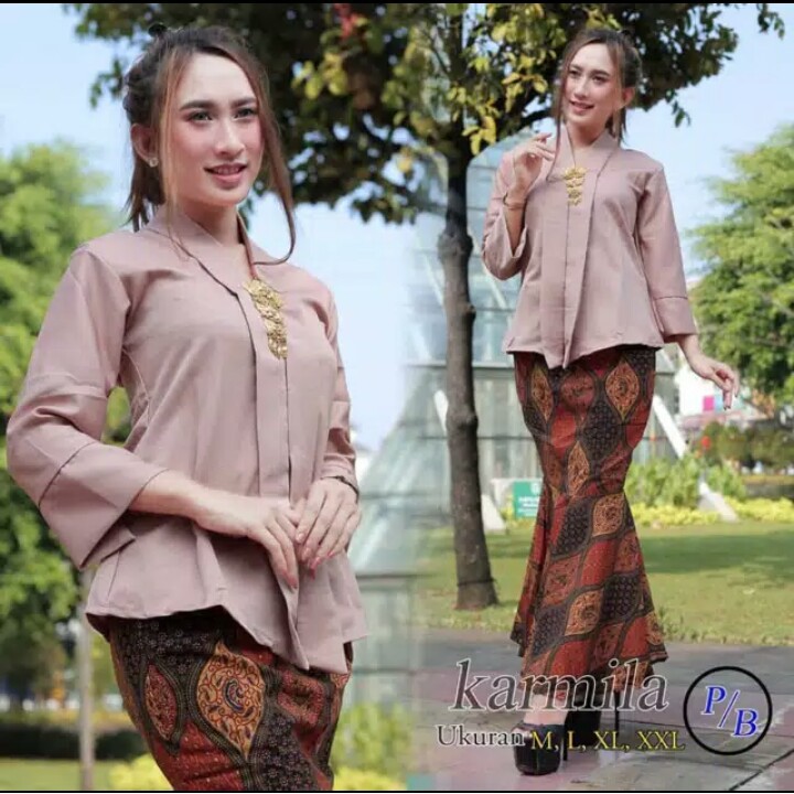 Set Kebaya Kutubaru Floy Rok Duyung Bahan Baloteli Fashion Baru