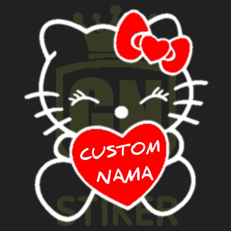 STIKER CUTTING  HELLOKITY  CUSTOM NAMA BUAT KACA BELAKANG MOBIL DLL 100% produk baru