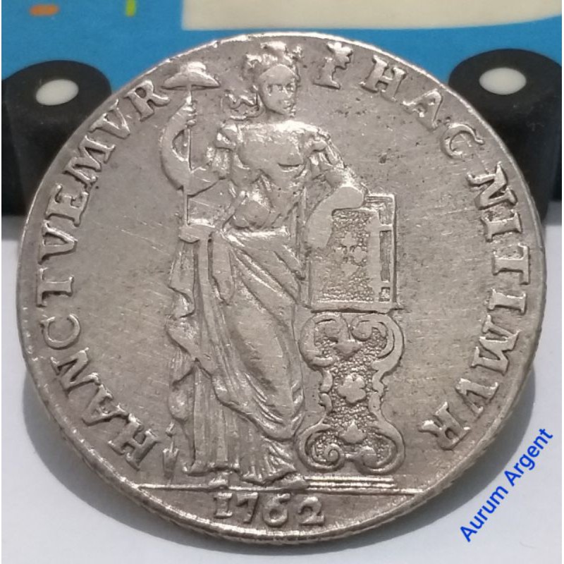 SA.137-- 1 PC KOIN PERAK KUNO ASLI GULDEN DEWI PALLAS TH 1762. -- SILVER COIN --