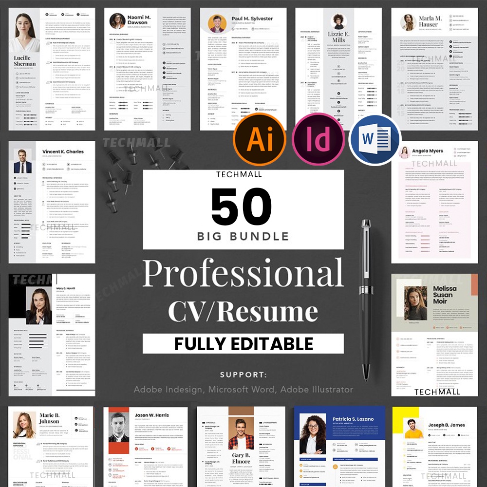 

NS 50 Modern and minimalist Resume Template Editable | MS Word | AI | InDesign