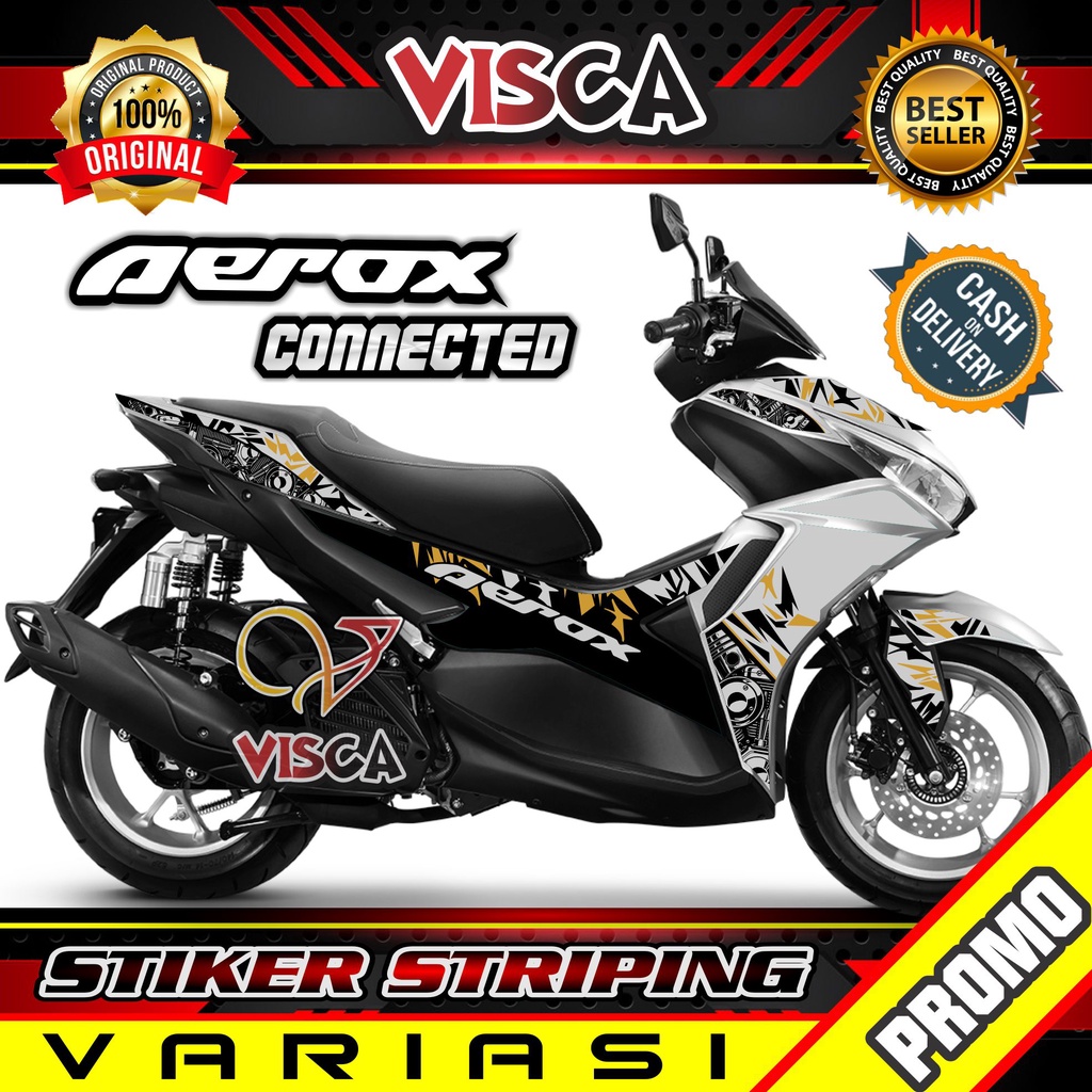 Striping Aerox 155 Connected - Stiker Sticker Striping Variasi Lis Yamaha Aerox 155 Connected - Stri