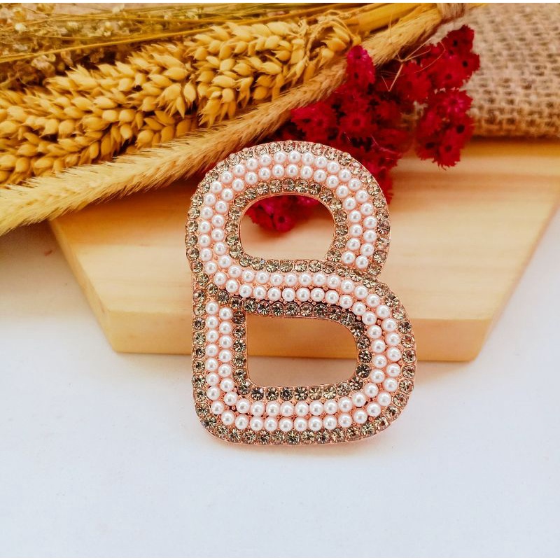 Brooch Buttonscarves/Bros Buttonscarves/Bros Buttonscarves KW/Bros Buttonscarves Mata/Bros Buttonscarves Mutiara-Rosegold-A