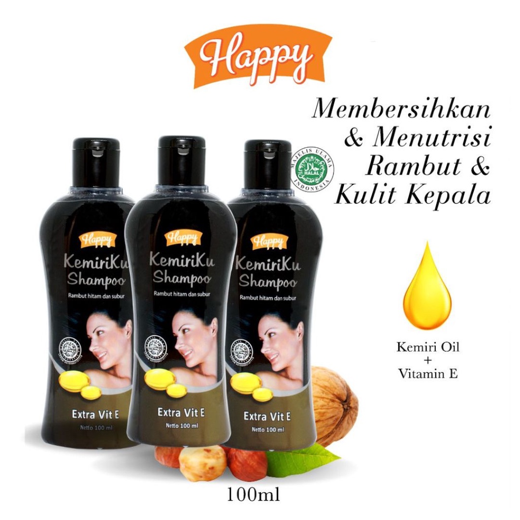 Happy Shampoo Kemiriku Perawatan Kecantikan Rambut 100ml Original BPOM