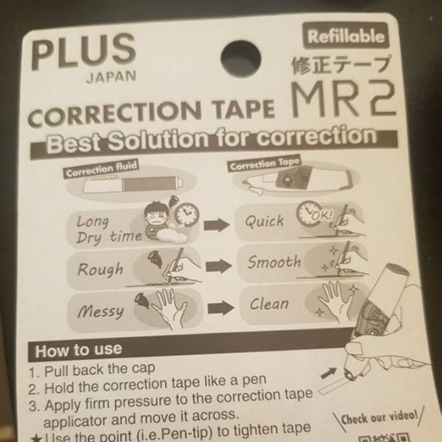 Tipex kertas roll correction tape plus japan WH645