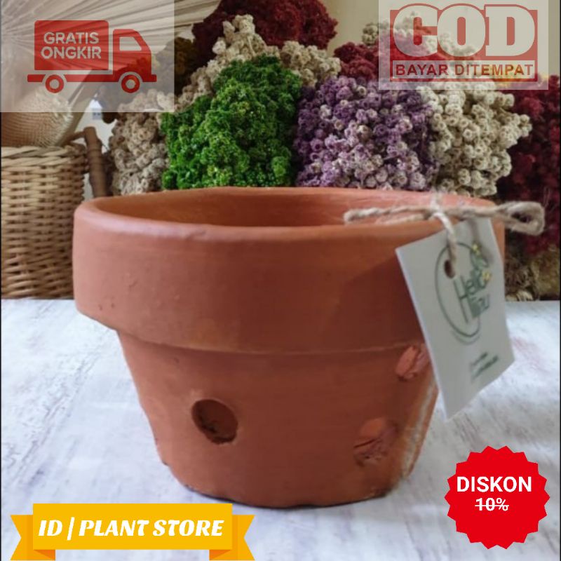 Pot anggrek ukuran 15cm-pot tanah liat-pot bunga