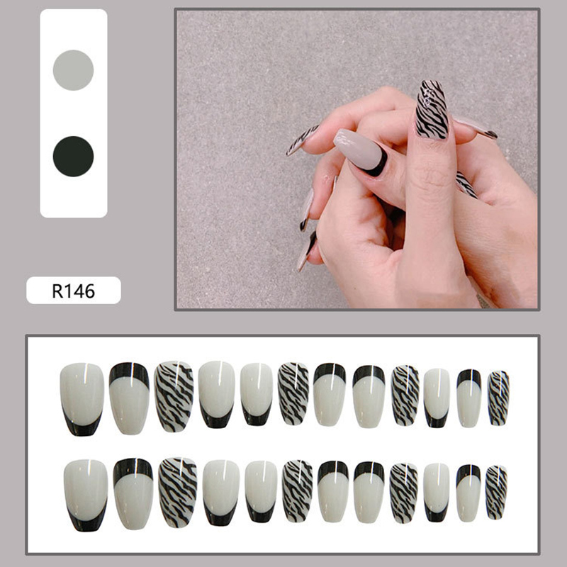 R141-r149 24pcs / Kotak Kuku Palsu Full Cover Untuk Nail Art