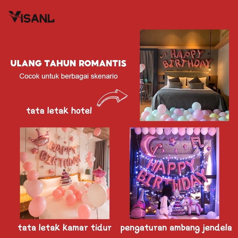 Balon Foil Dekorasi Backdrop Ulangtahun Birthday Set / DEKORASI ULANG TAHUN ANAK