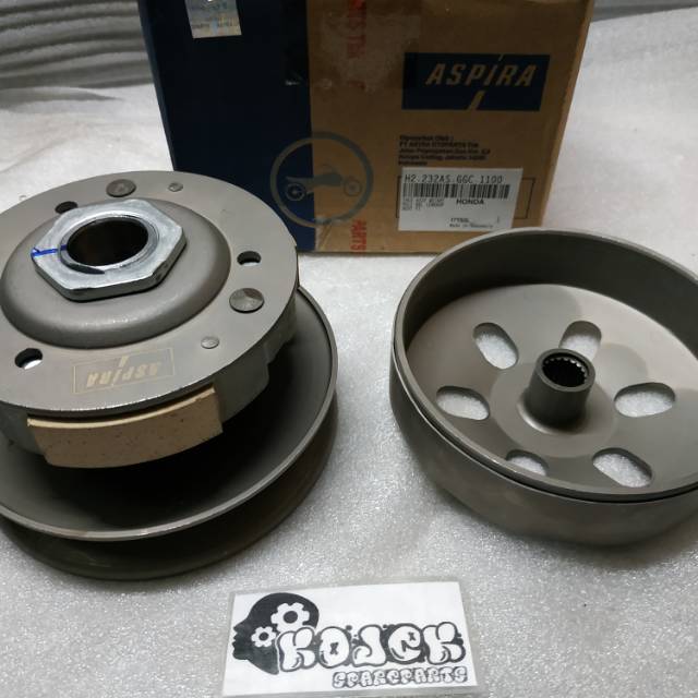 Puli pulley belakang set plus mangkok kampas ganda beat fi scoopy spacy fi original asli ori aspira