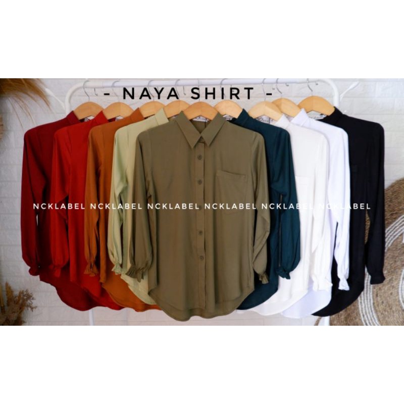 SALEEE HABIS Atasan Wanita Basic Naya Shirt Kemeja Matt Katun Rayon Twill Ori NCK Label SALE DISKON 