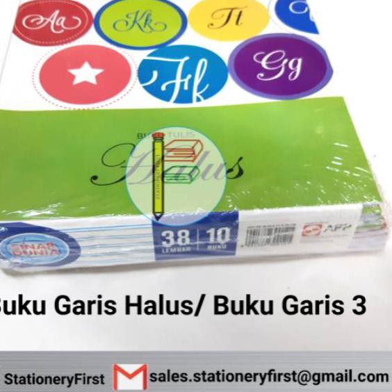 

^♣y-♣ Buku Tulis Sidu Garis Halus Garis 3 Sinar Dunia 38 Lembar per pack isi 10 buku *