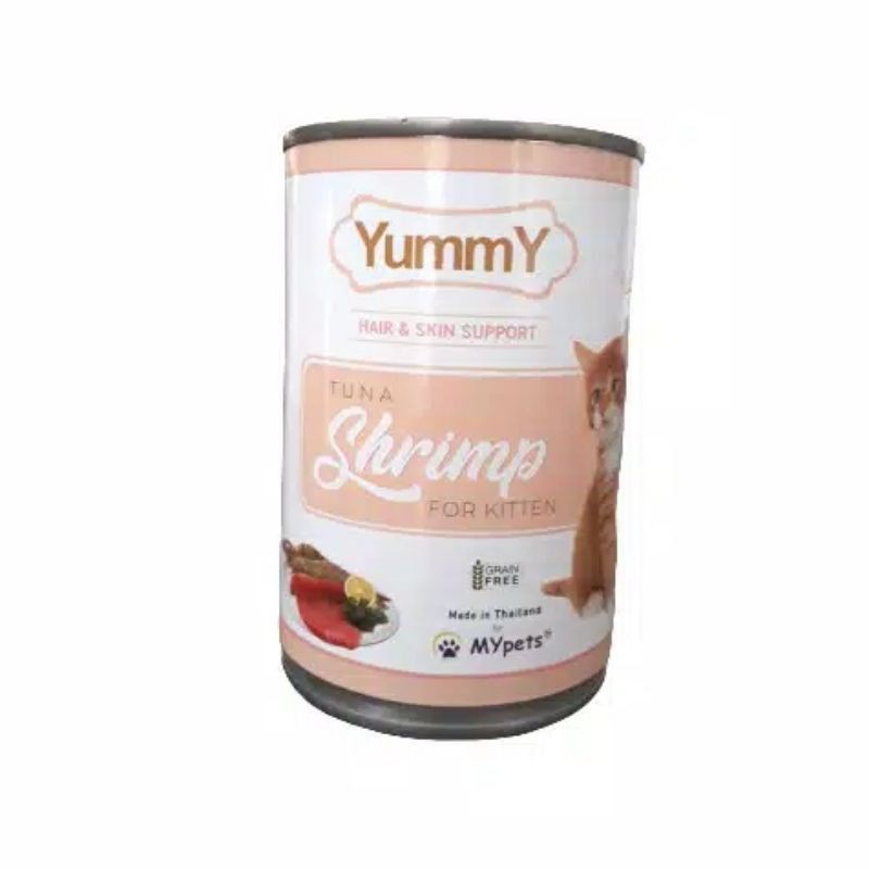 Makanan Kucing Yummy Kaleng 400gr Kitten Tuna Salmon/ Shrimp/ Chicken/ Adult Red / Wet Cat Food