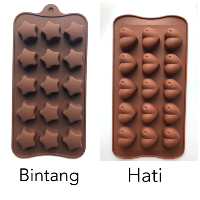 Cetakan Silikon Bintang/ Cetakan Silikon Hati/ Cetakan Coklat/Cetakan ...