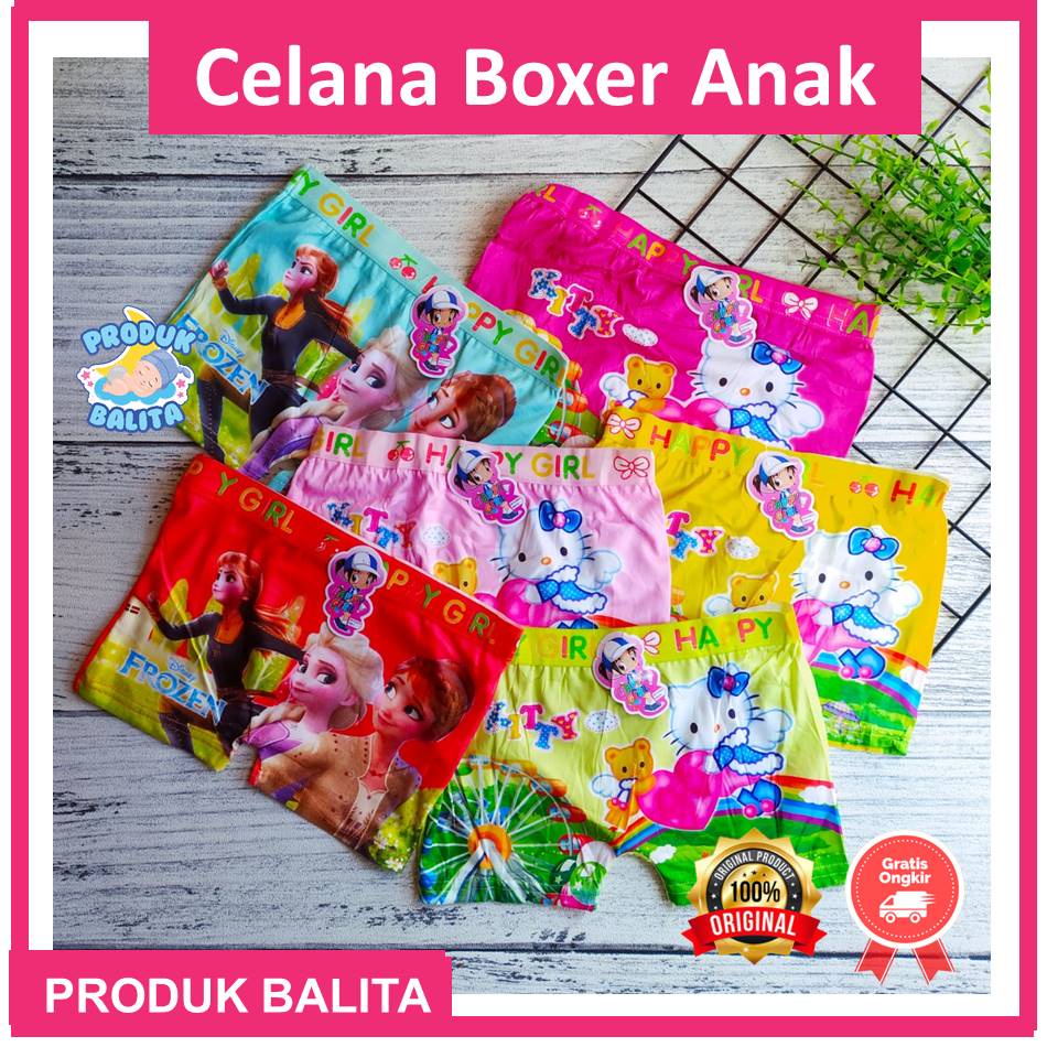 Celana Boxer Anak Perempuan Murah Celana Dalam Boxer Anak Cewek Ecer Motif Karakter Lucu Terlaris