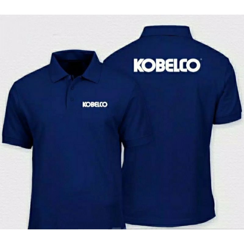 Kaos Kobelco kaos polo Kobelco kaos kerah Kobelco full bordir depan belakang baju Kobelco seragam Ko