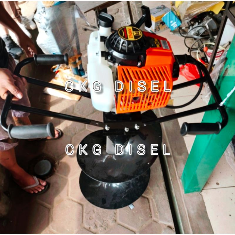 MESIN BOR TANAH BIOPORI FPD 62 DOUBLE OPERATOR FIRMAN + Drill 400 MM 14 INCH