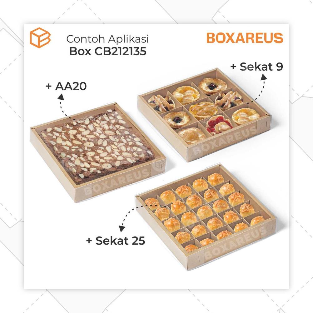 Box Nastar Pie Sekat Mika, Dus Kotak Sekat, Box Brownies | Cb212135