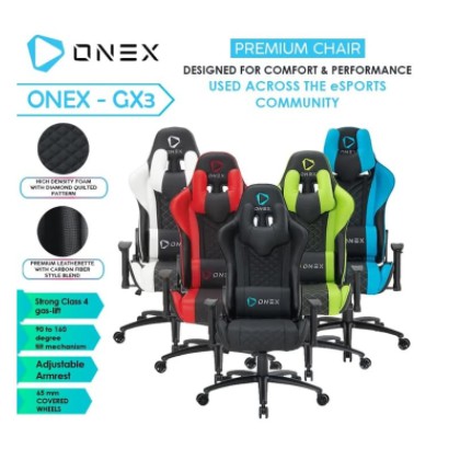 Gaming chair Onex premium comfort leather fabric GX-3 - Kursi Kantor gaming GX3 - bangku racing